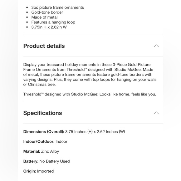 Christmas Threshold Picture Frame Ornament Set designed with Studio McGee. - Picture 6 of 6